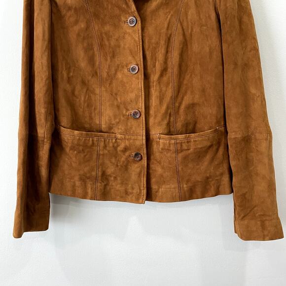 Caramel Brown Vegan Suede Blazer by Brigitte von Schönfels Size 38 (M) - Picture 5 of 7